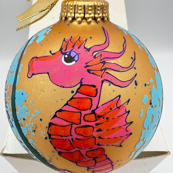 Seahorse Ornament Hand Crafted Signed By Artist Diane Kwiecien St. Thomas - Picture 3 of 12